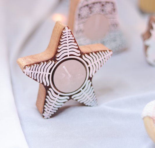 CHRISTMAS STAR BLOCK CANDLE