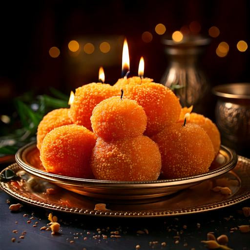 DIWALI SPECIAL - LADOO SOY WAX CANDLES (SET OF 6)